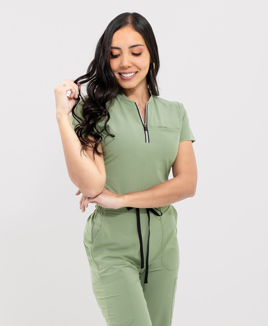 blusa medica uniforme antifluido lynx verde pistacho para mujer