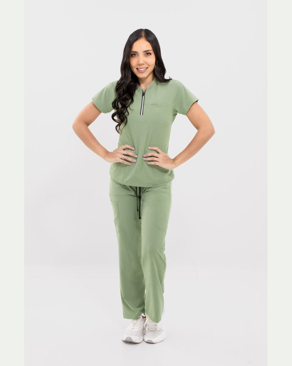 blusa medica uniforme antifluido lynx verde pistacho para mujer