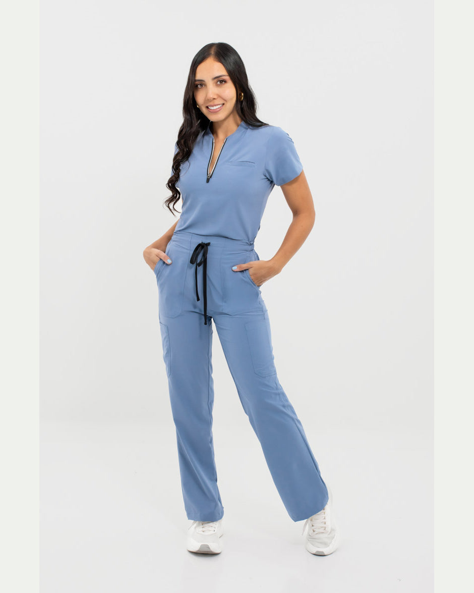 pantalón medico uniforme antifluido lynx azul estelar para mujer