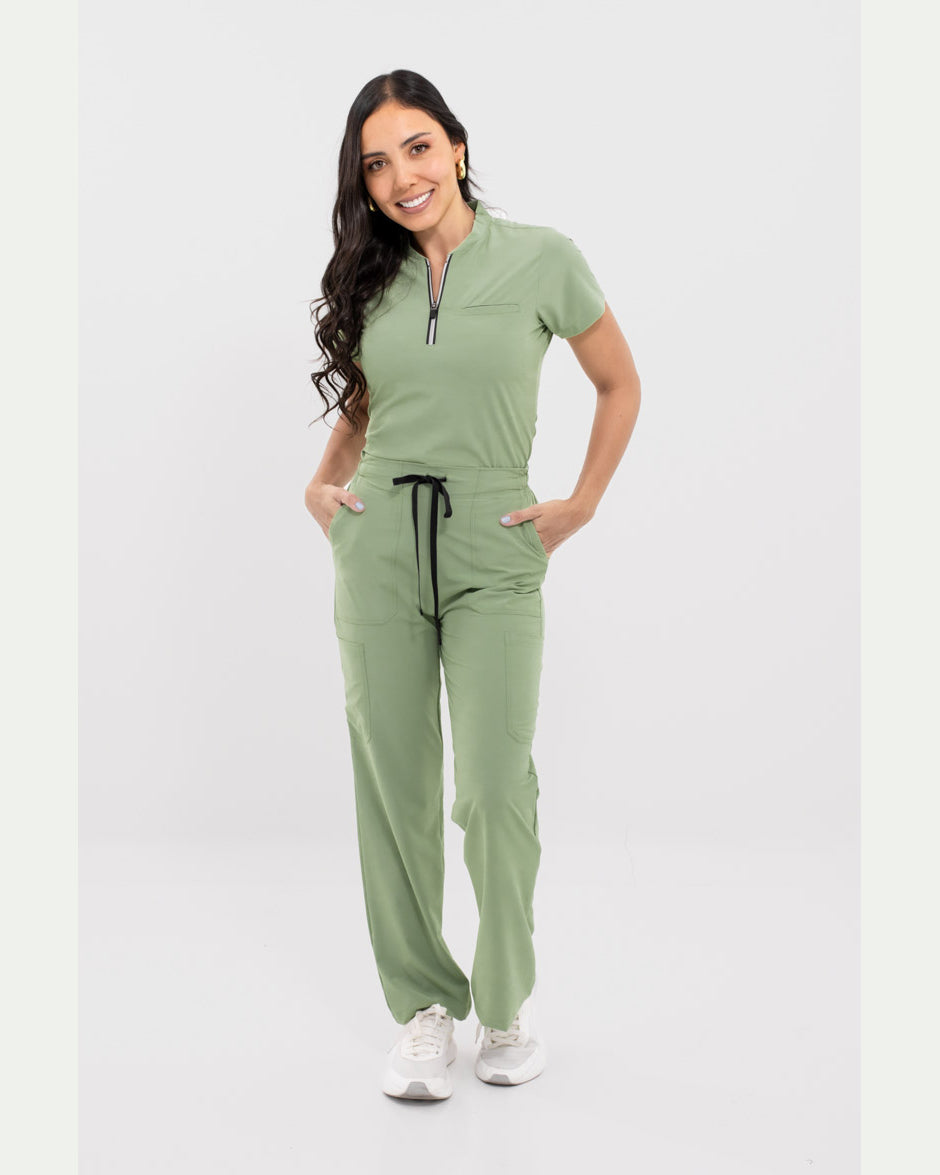 pantalón medico uniforme antifluido lynx verde pistacho para mujer