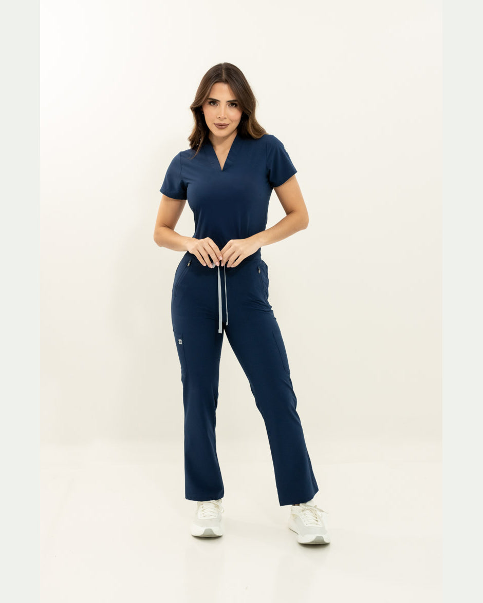 pantalón medico uniforme antifluido new agua azul navy para mujer