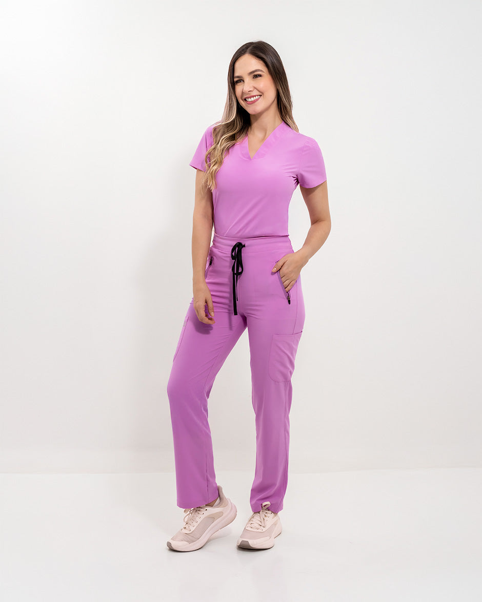 blusa medica uniforme antifluido new agua violeta para mujer