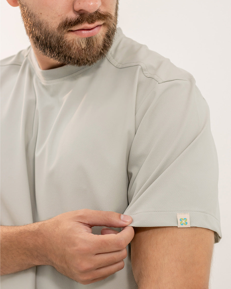 camisa geminis gris arena hombre