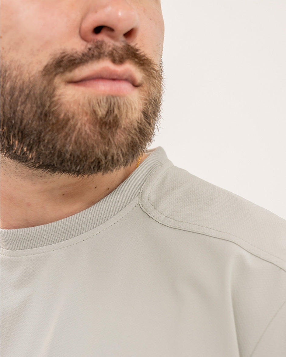 camisa geminis gris arena hombre