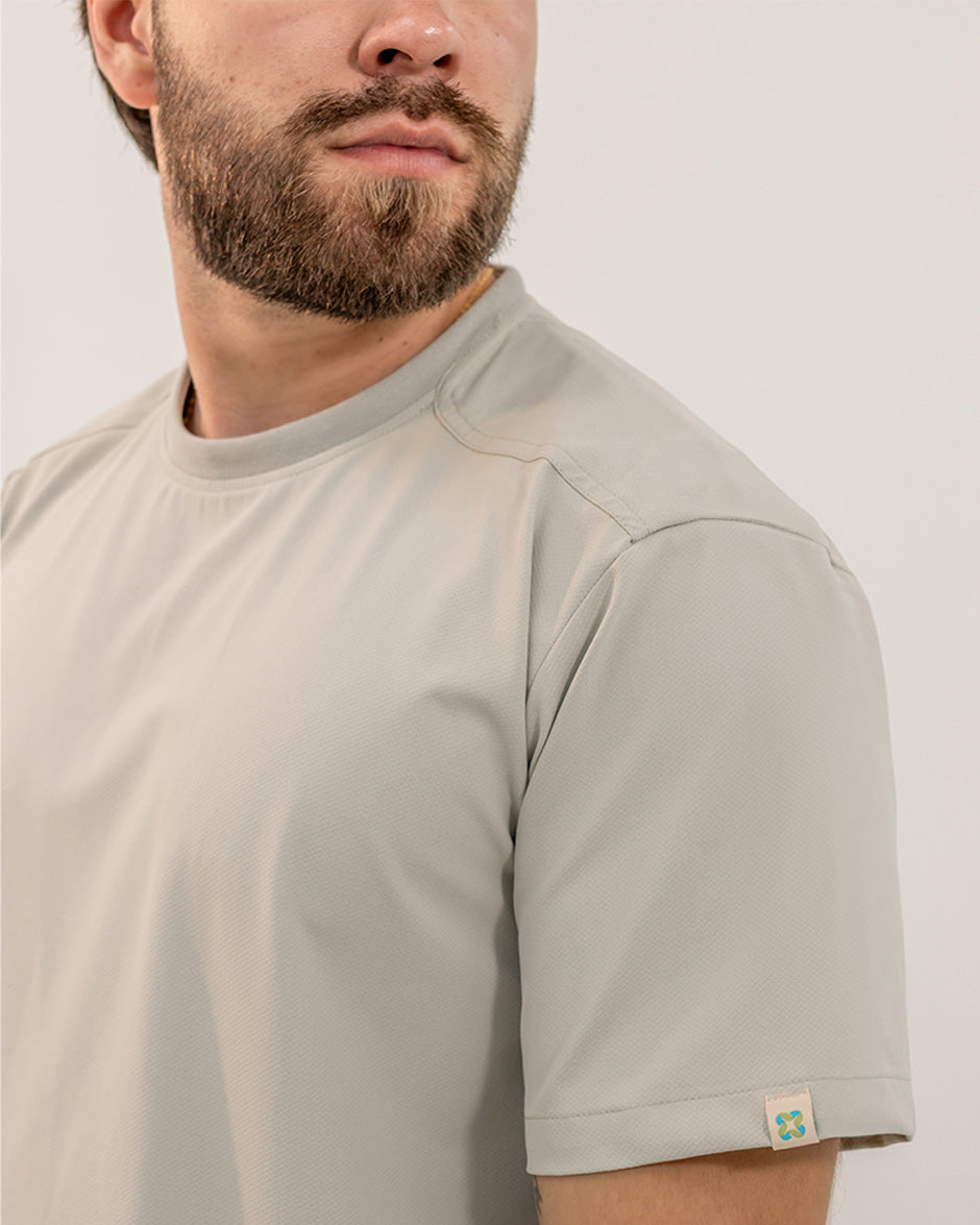 camisa geminis gris arena hombre