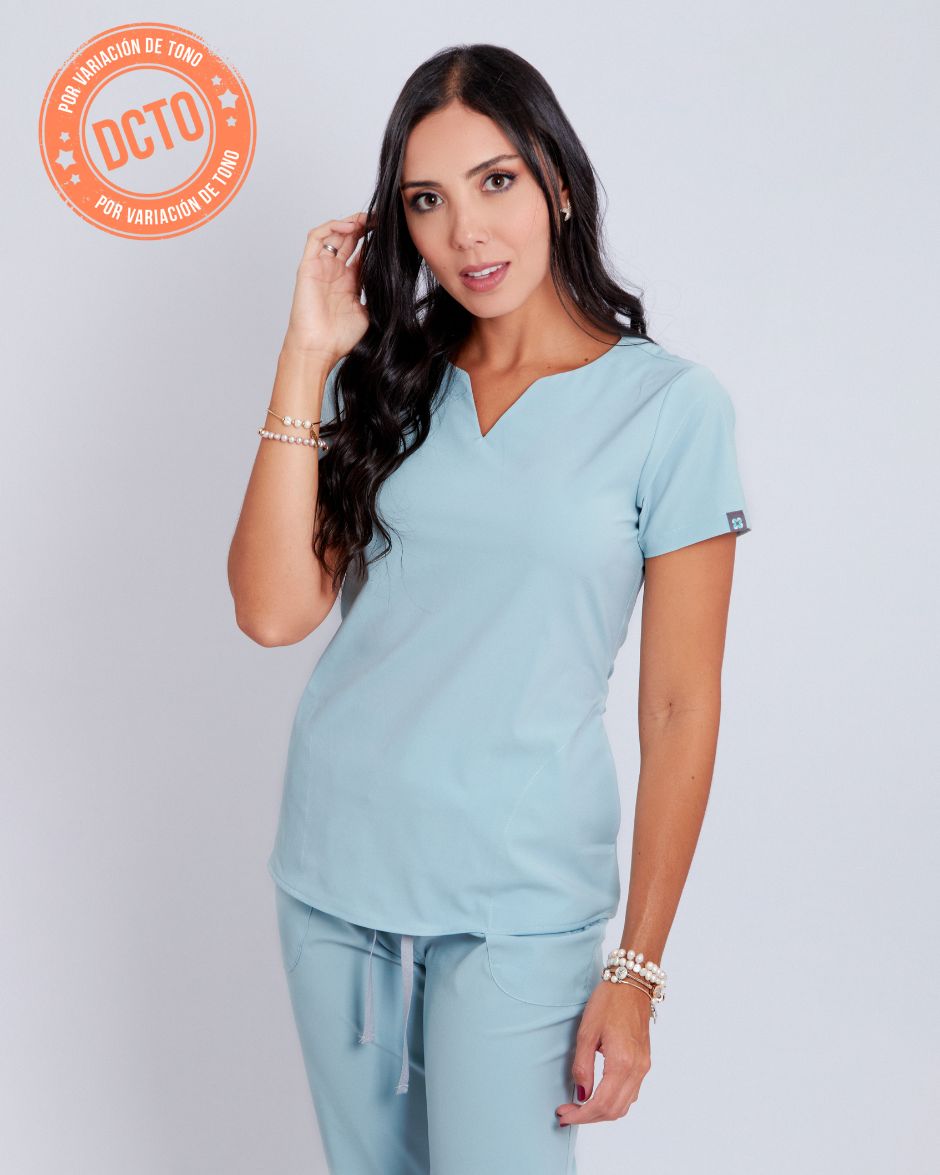 Blusa New Moon Verde Malva Claro con Variación de Tono