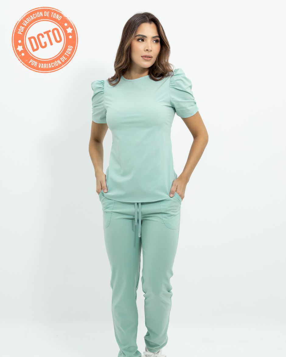 Blusa New Sky Verde Malva con Variación de Tono