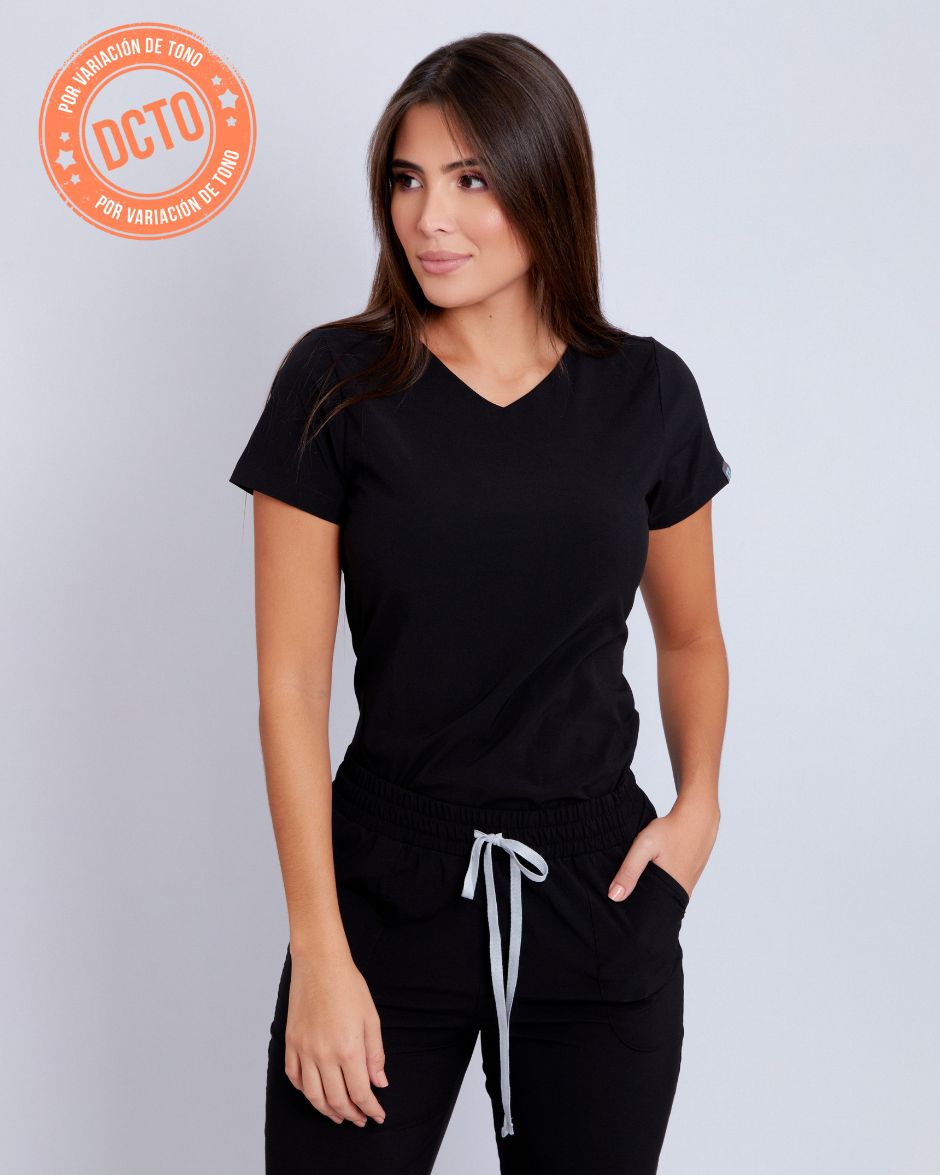 Blusa New Space Negro Claro con Variación de Tono