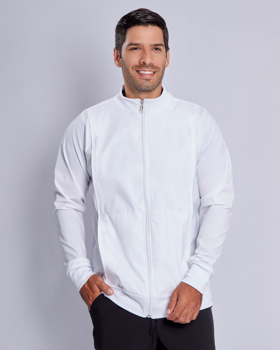 bata medica uniforme antifluidos capella blanco para hombre