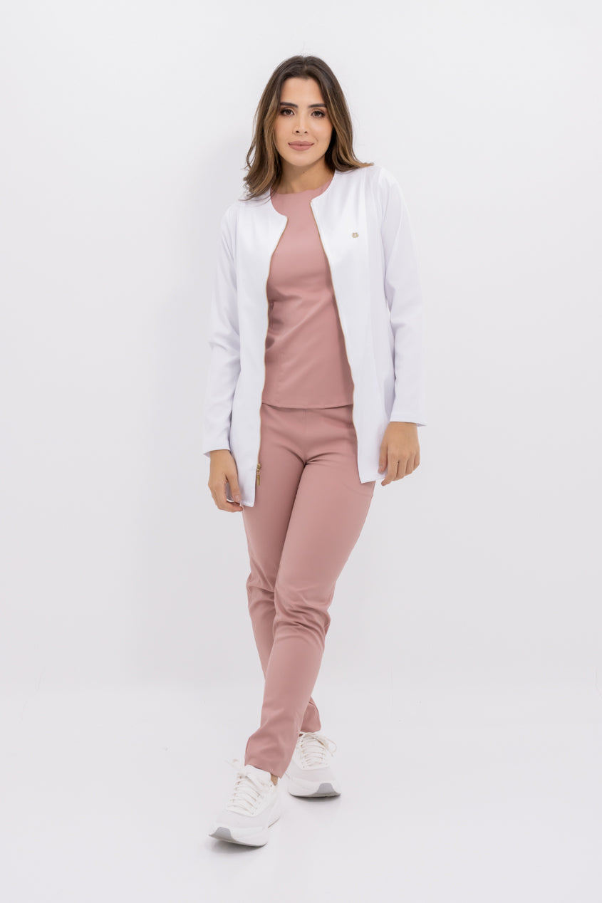 bata medica uniforme antifluidos soleil blanco