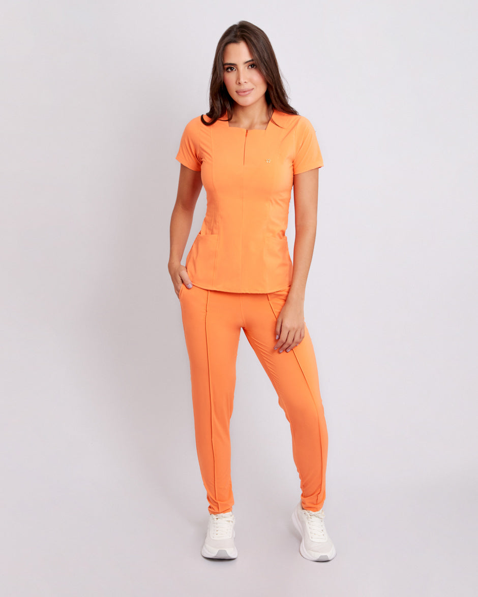 blusa medica acuario nectarine outfit entallado