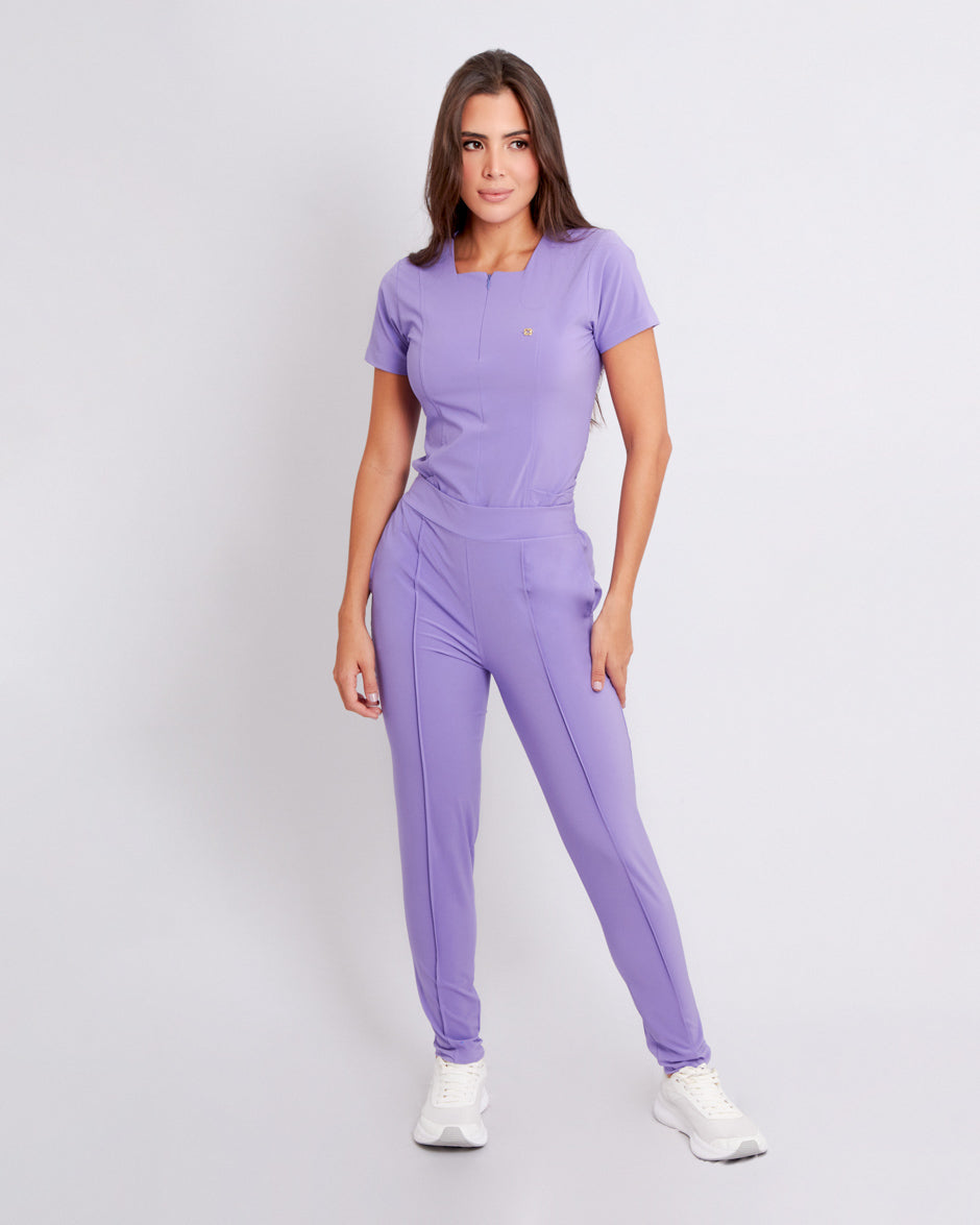 blusa medica antifluidos acuario morado dalia tela stretch