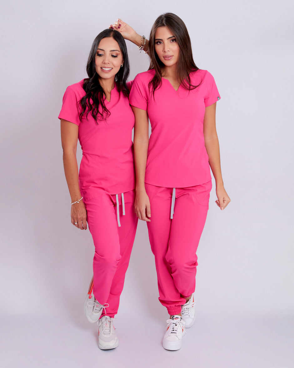 blusa medica scrub quirurjico new moon fucsia para mujer