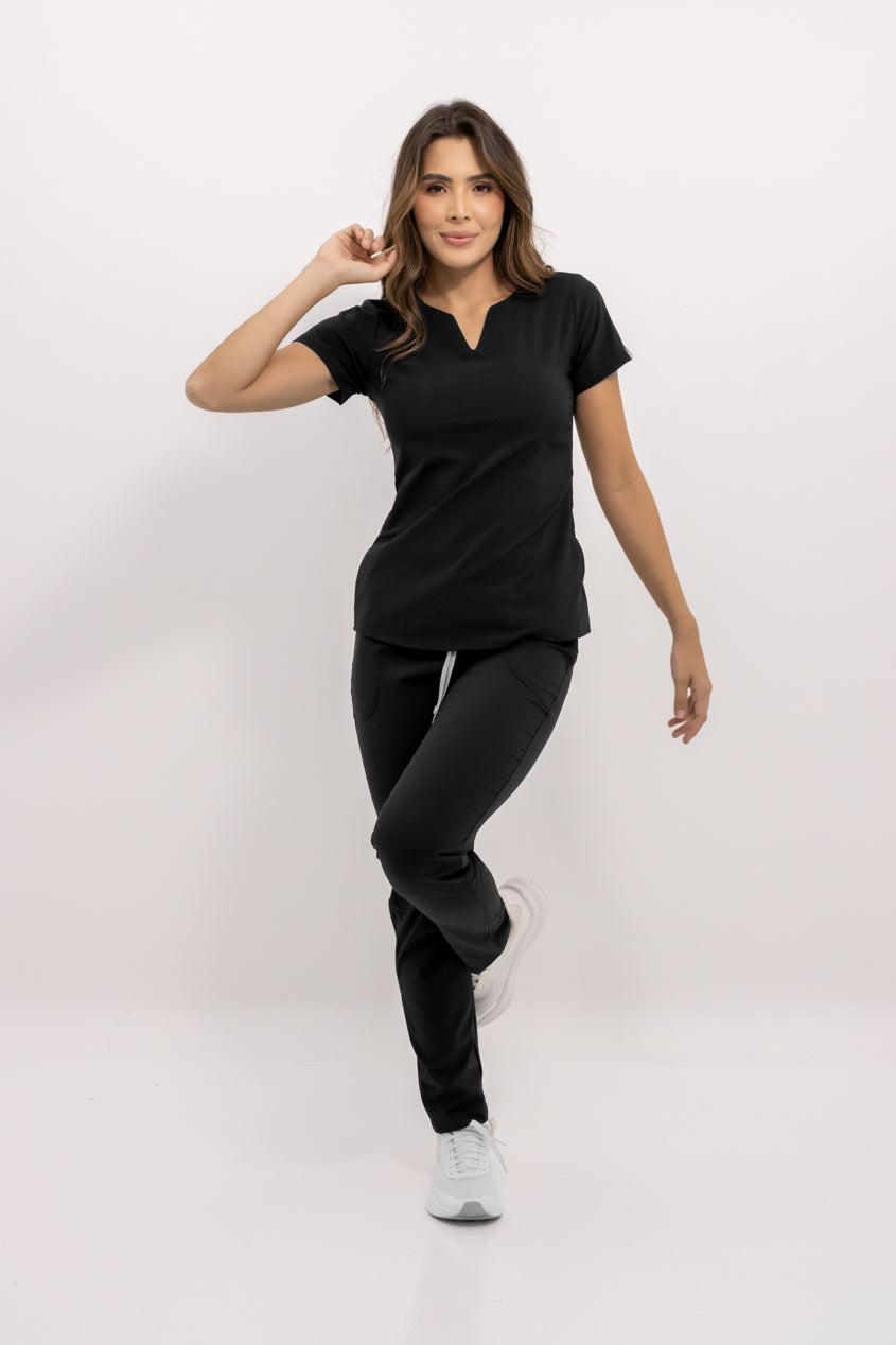 blusa medica scrub quirurjico new moon negro para mujer