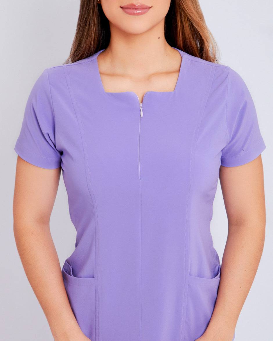 blusa medica uniforme antifluidos acuario morado dalia para mujer