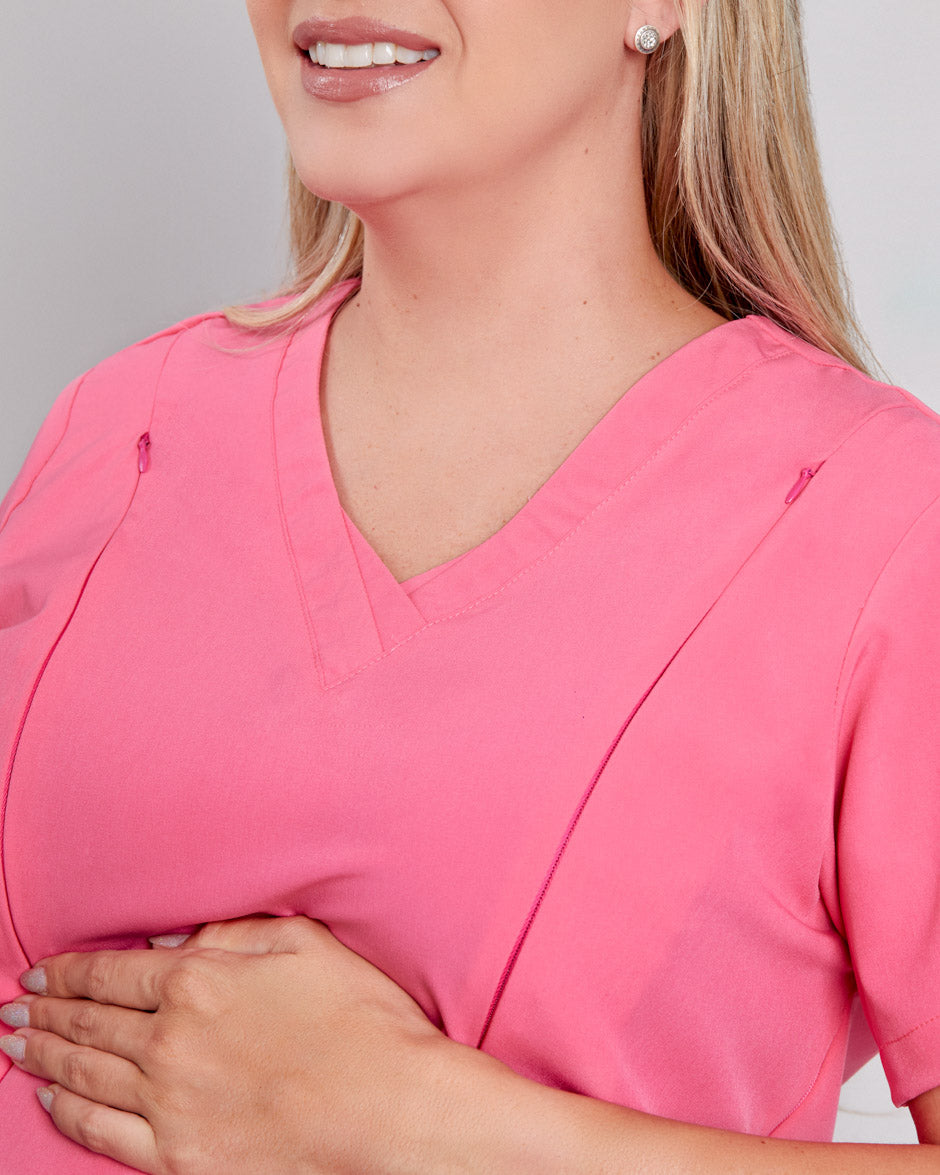 blusa medica uniforme antifluidos elara rosa barbie