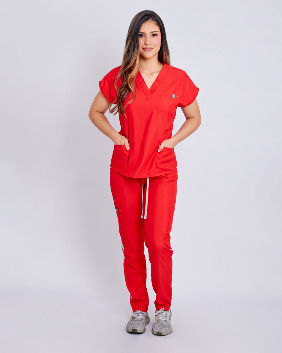 blusa medica uniforme antifluidos mercury rojo