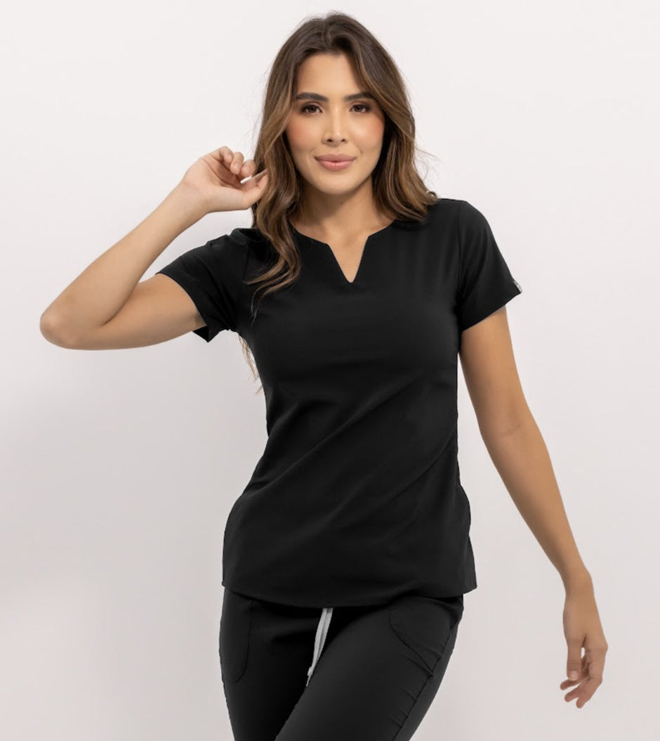 blusa medica uniforme antifluidos new moon negro para mujer