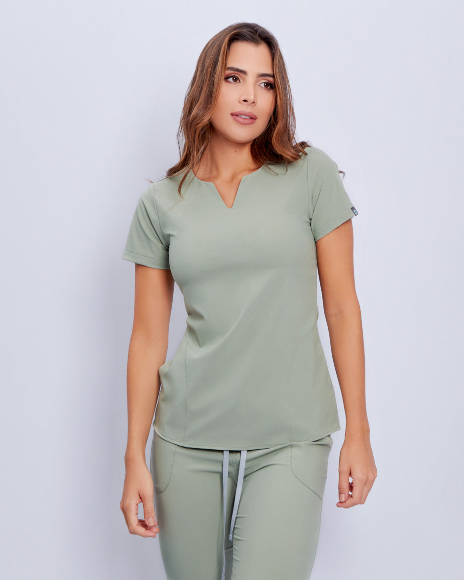 blusa medica uniforme antifluidos new moon verde pistacho para mujer