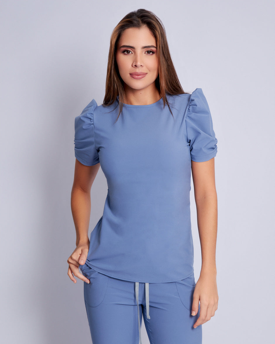 blusa medica uniforme antifluidos new sky azul estelar para mujer