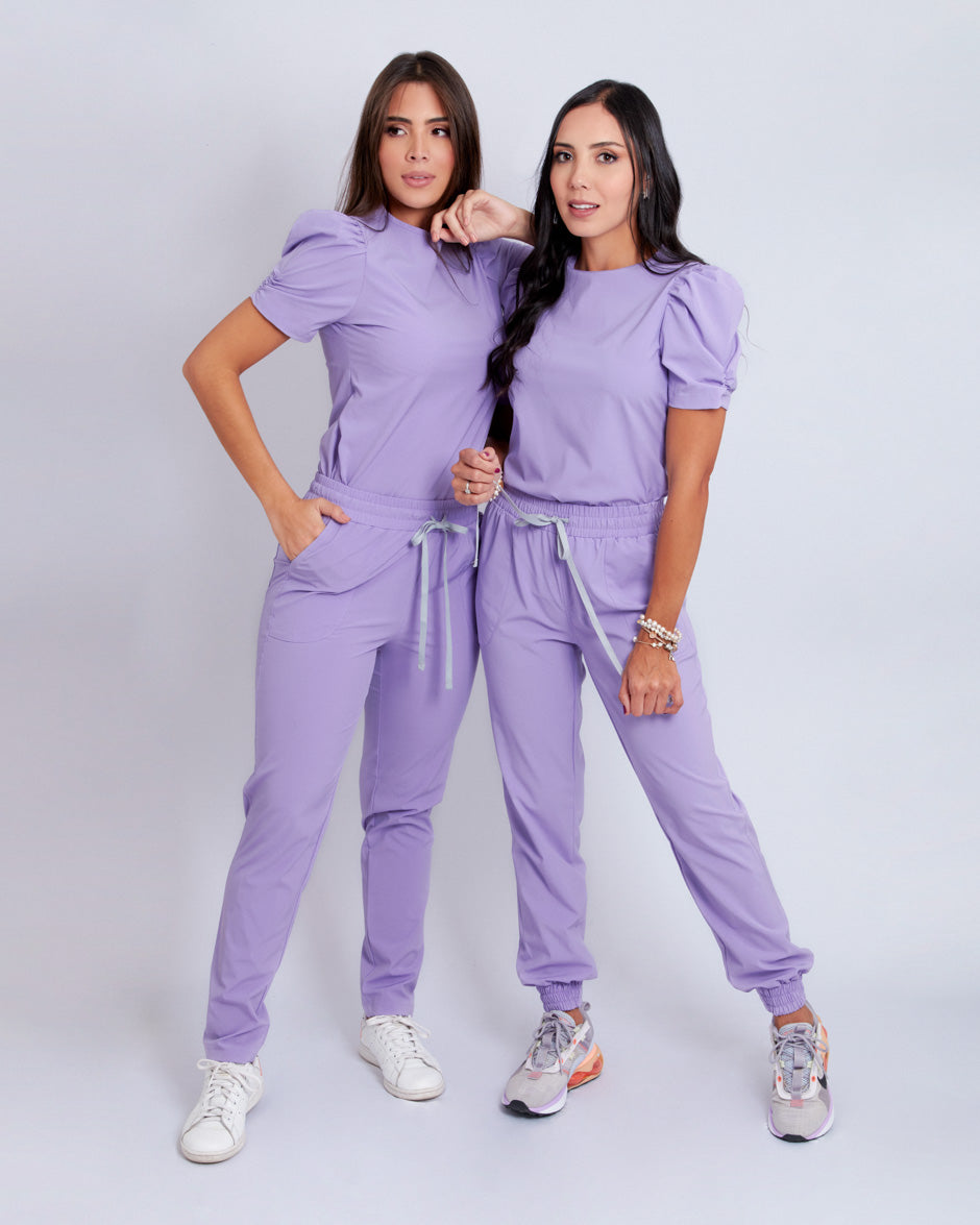 blusa medica uniforme antifluidos new sky lila