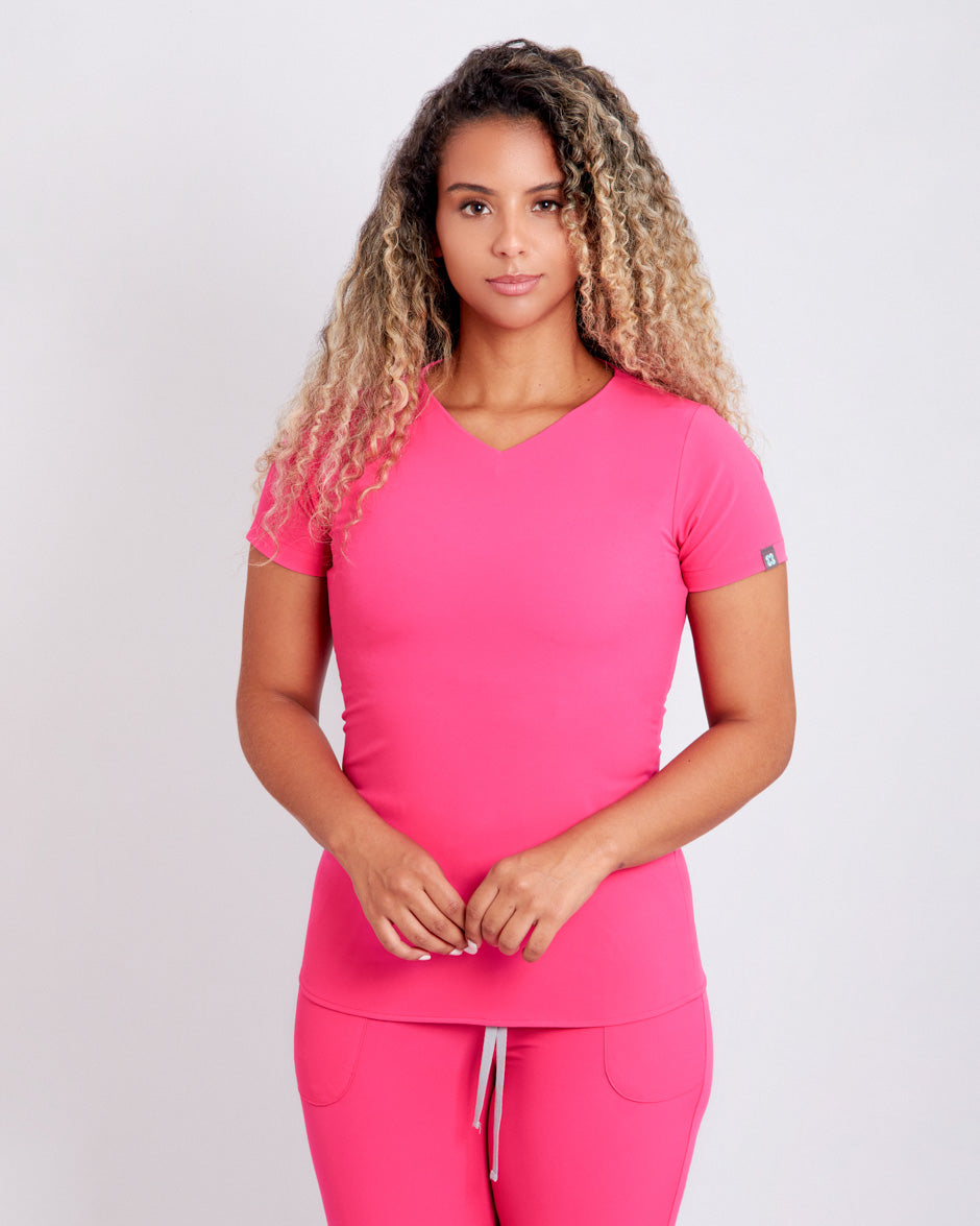 blusa medica uniforme antifluidos new space fucsia para mujer