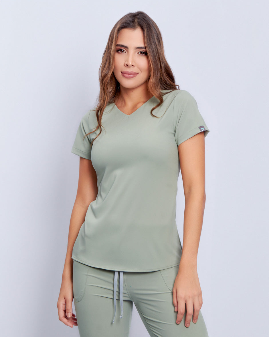 blusa medica uniforme antifluidos new space verde pistacho para mujer