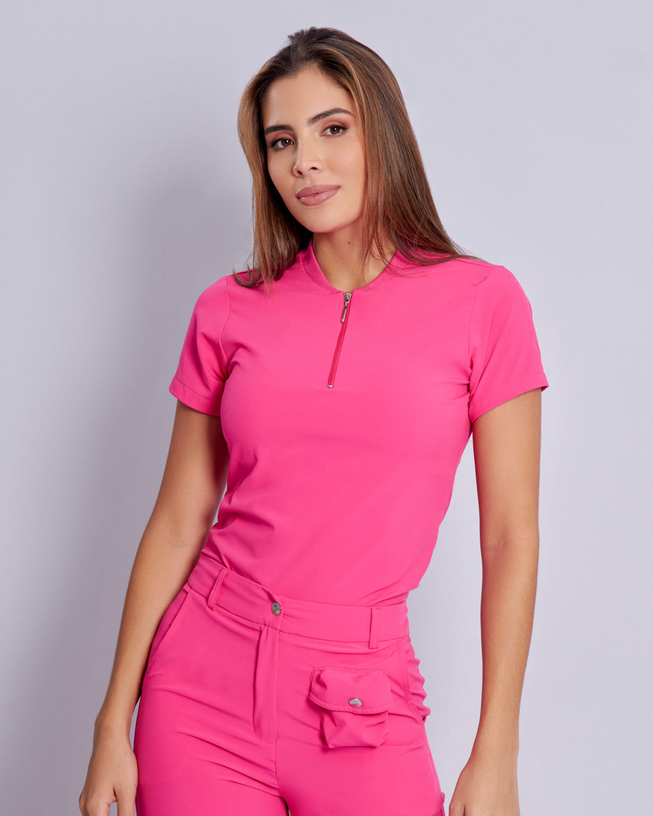 blusa medica uniforme antifluidos piscis fucsia comodo