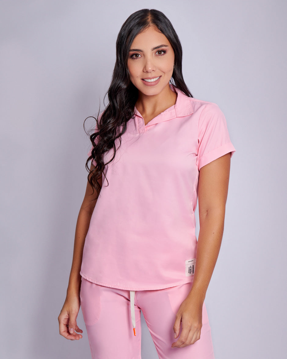 blusa medica uniforme antifluidos tauro rosa shadow para mujer