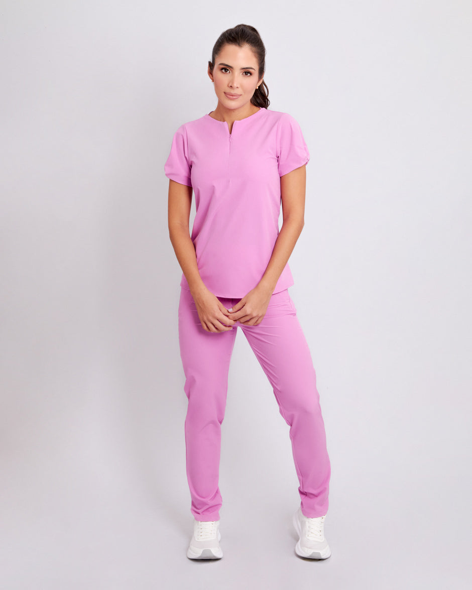 blusa medica uniforme antifluidos vega violeta manda redonda