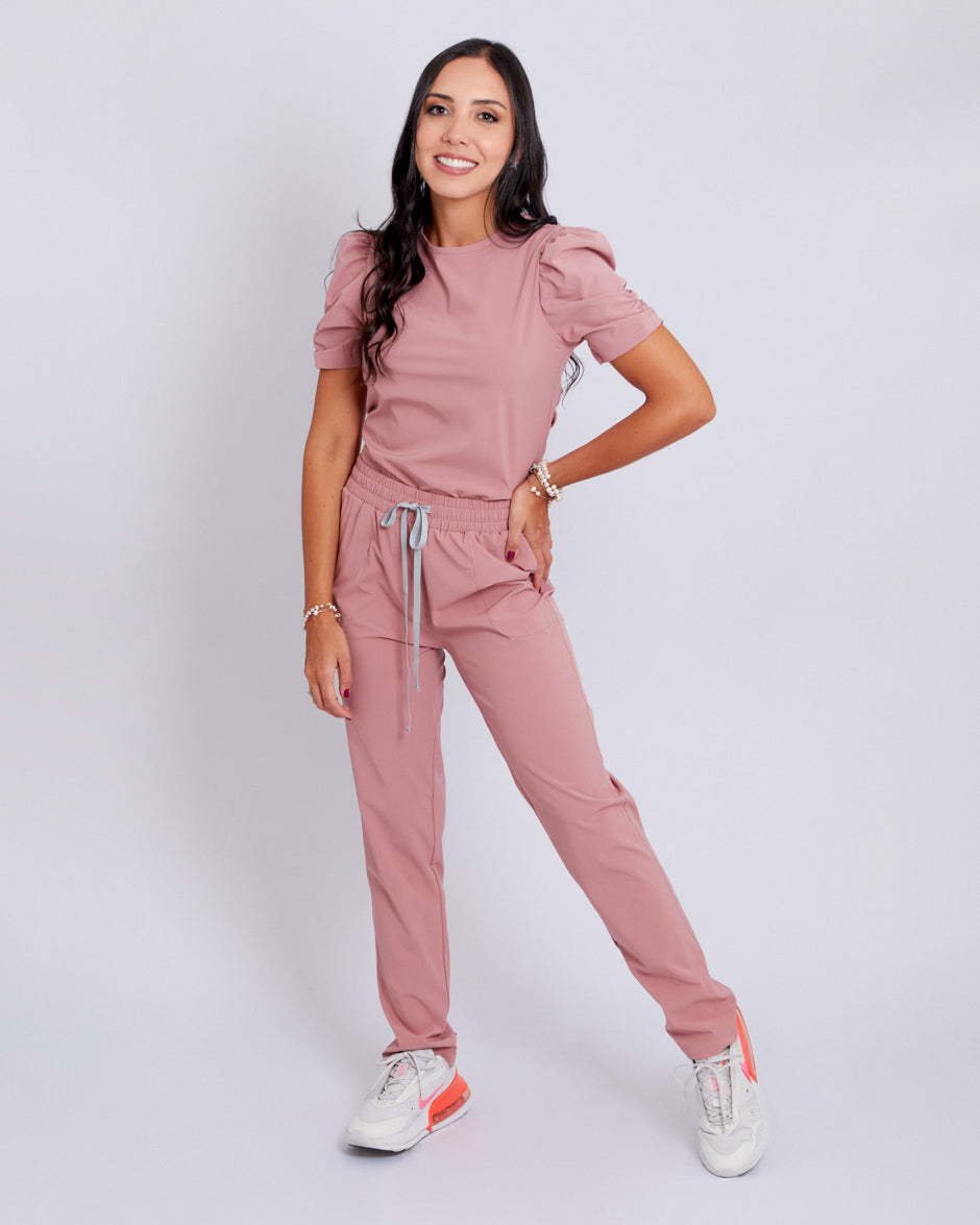 blusa medica uniforme new sky palo de rosa para mujer