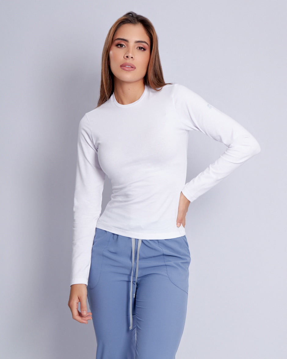 blusa scrub quirurgico cosmic blanco para mujer