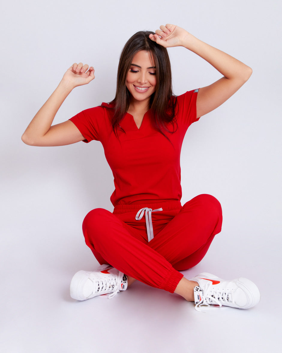 blusa scrub quirurjico new moon rojo para mujer