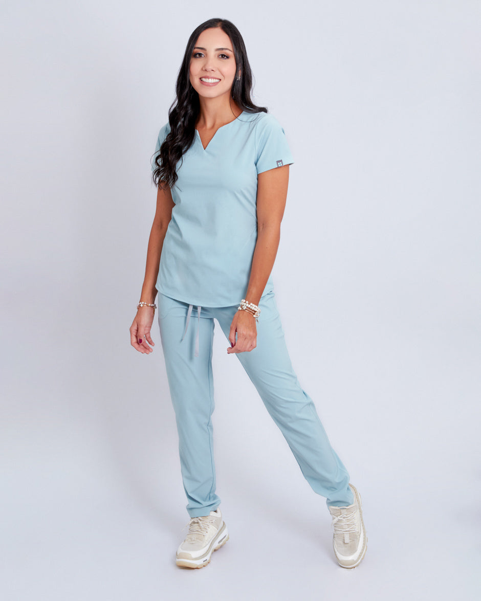 blusa scrub quirurjico new moon verde malva para mujer