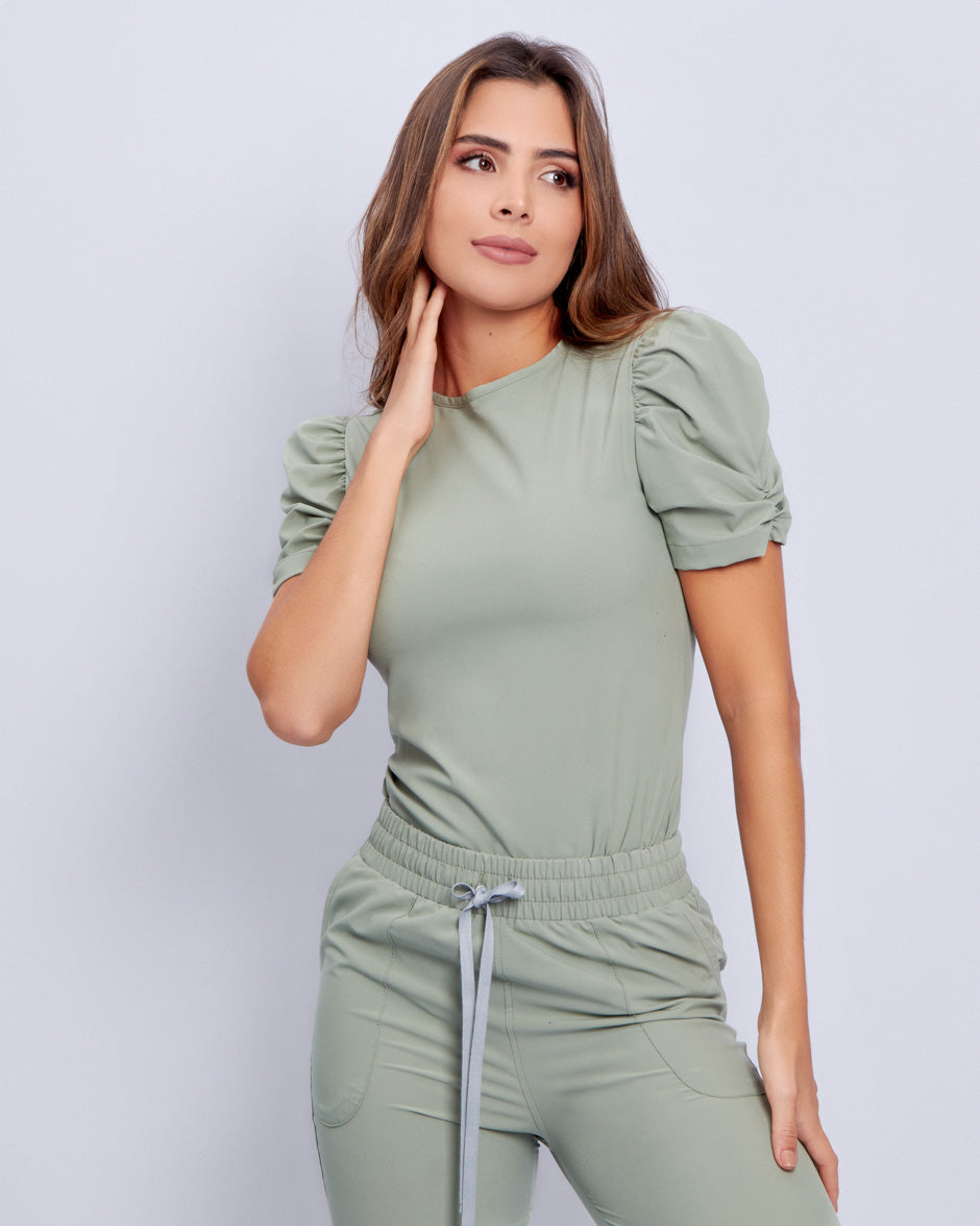 blusa scrub quirurjico new sky verde pistacho para mujer