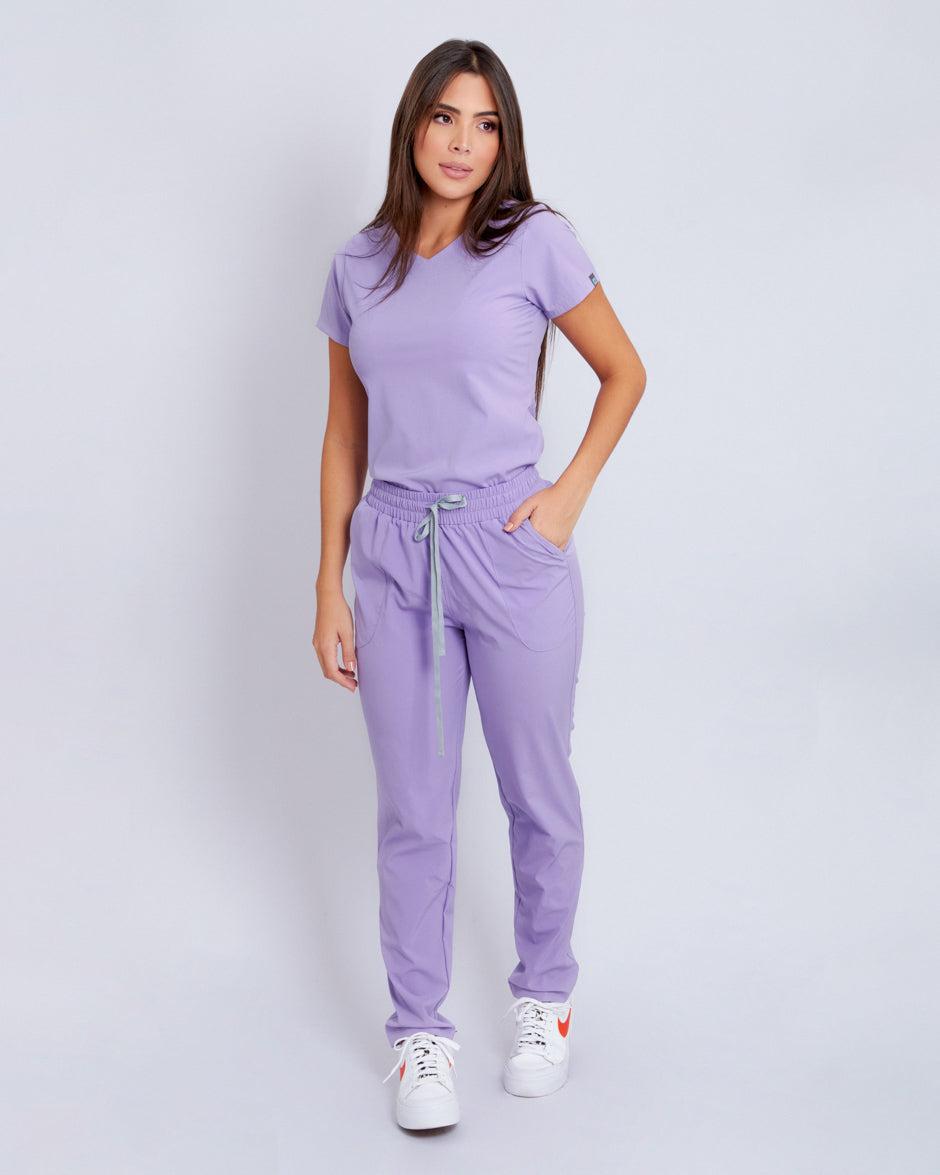 blusa scrub quirurjico new space lila para mujer