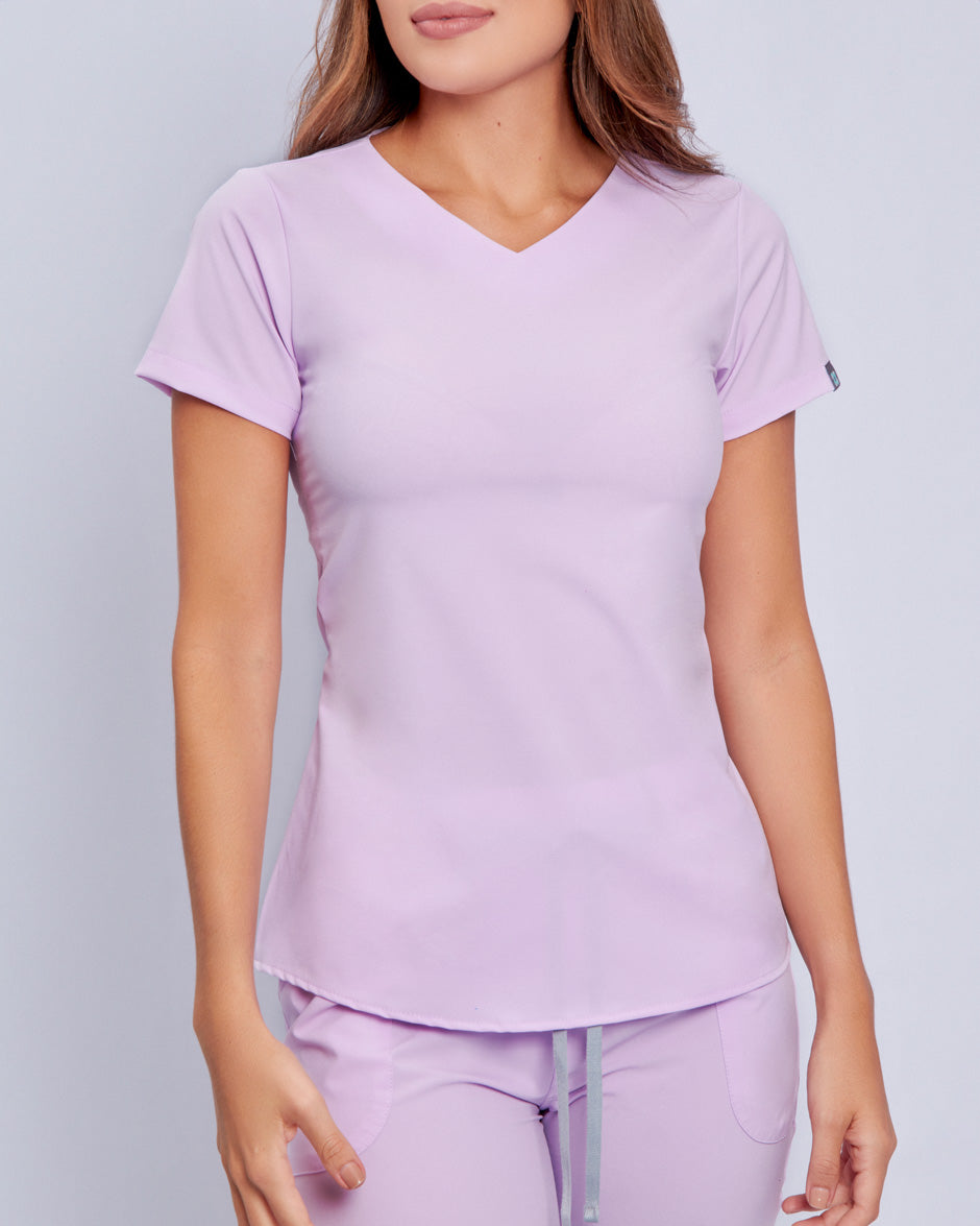 blusa scrub quirurjico new space lila pastel para mujer