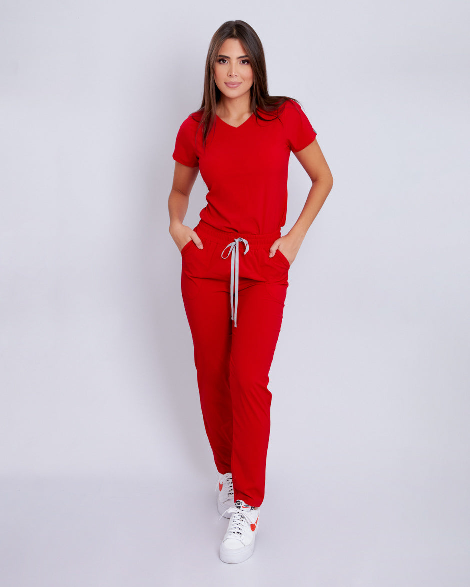 blusa scrub quirurjico new space rojo