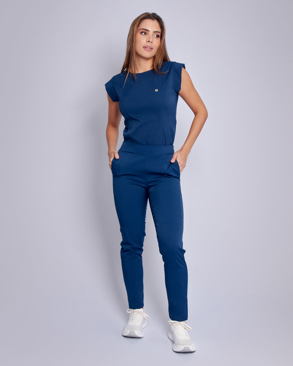 blusa scrub quirurjico orbit azul navy para mujer pereira