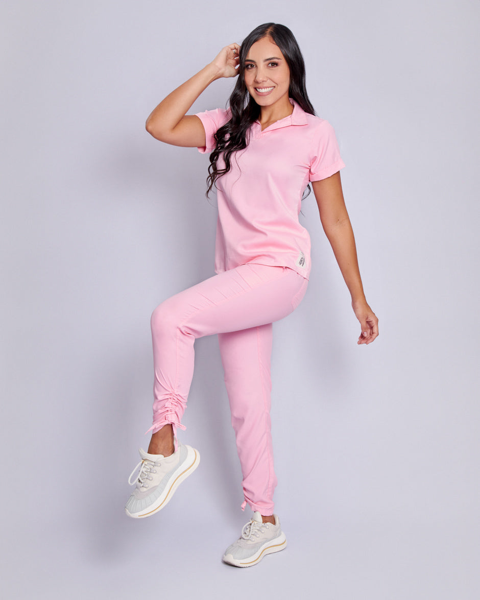 blusa scrub quirurjico tauro rosa shadow para mujer