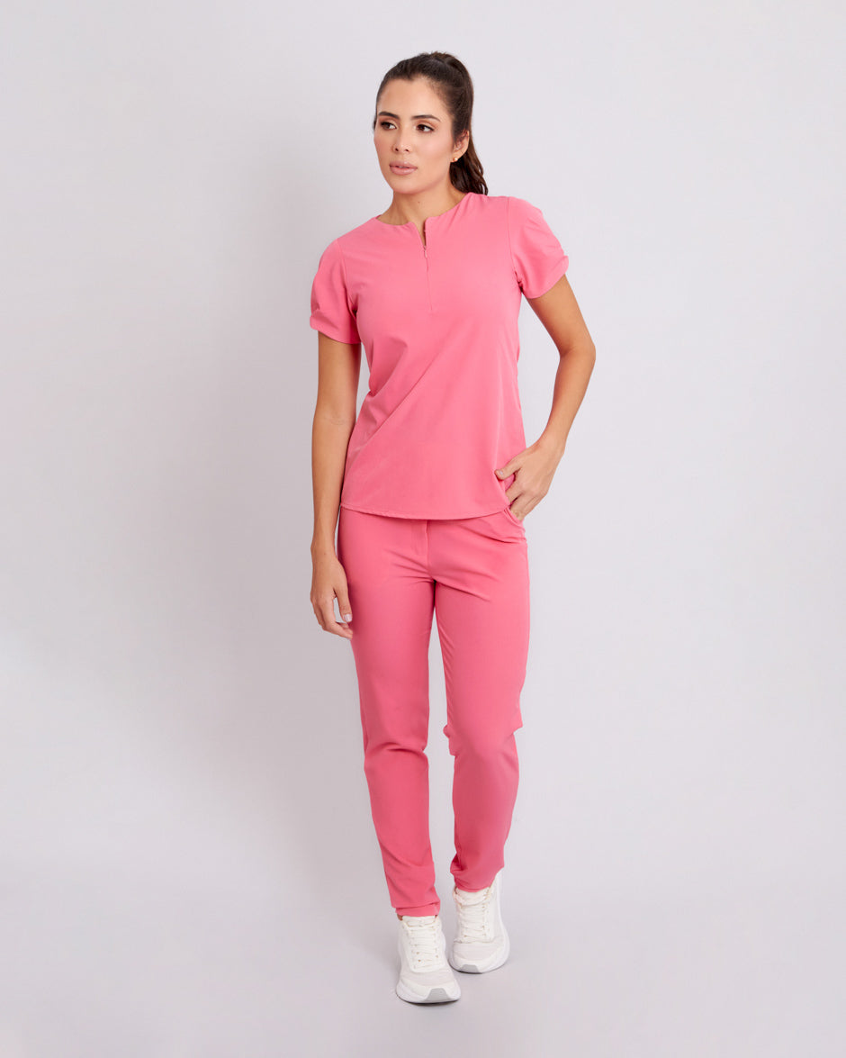 blusa uniforme antifluidos vega rosa barbie para mujer