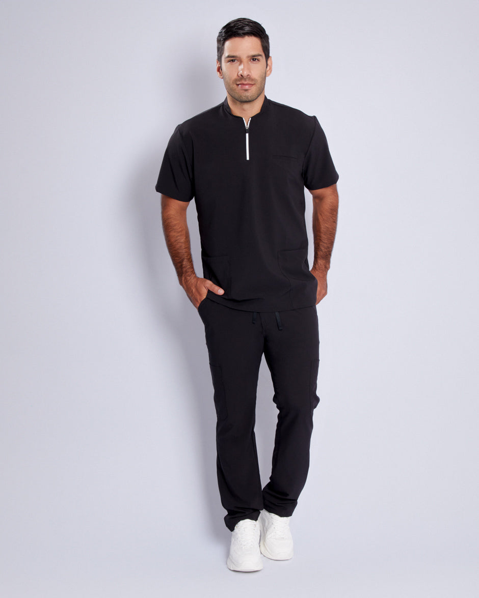 camisa medica scrub quirurjico leo negro para hombre