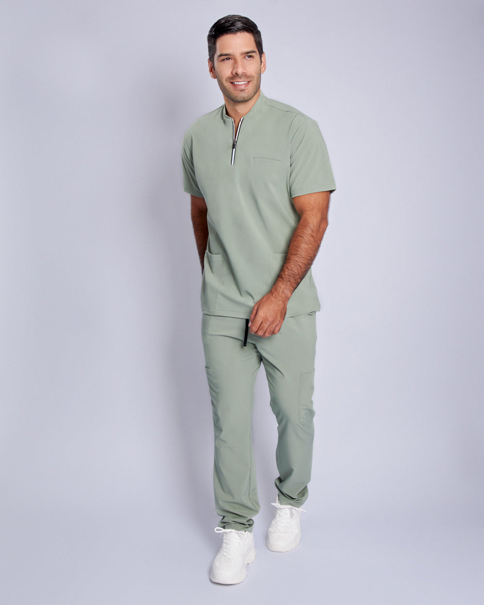 camisa medica scrub quirurjico leo verde pistacho para hombre