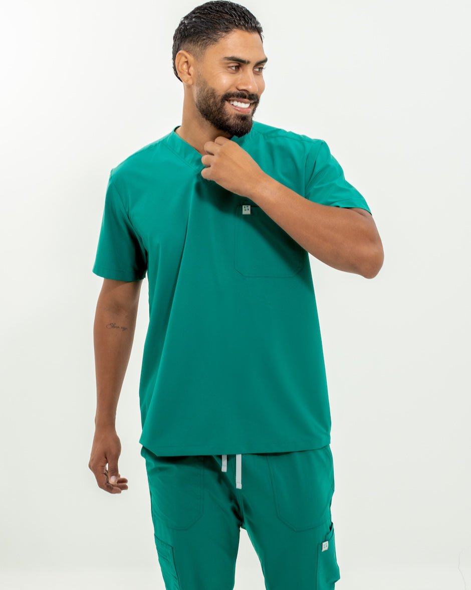 camisa medica uniforme antifluido mars verde esmeralda