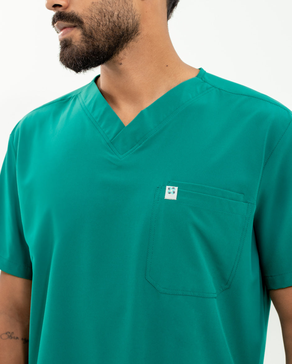 camisa medica uniforme antifluido mars verde esmeralda