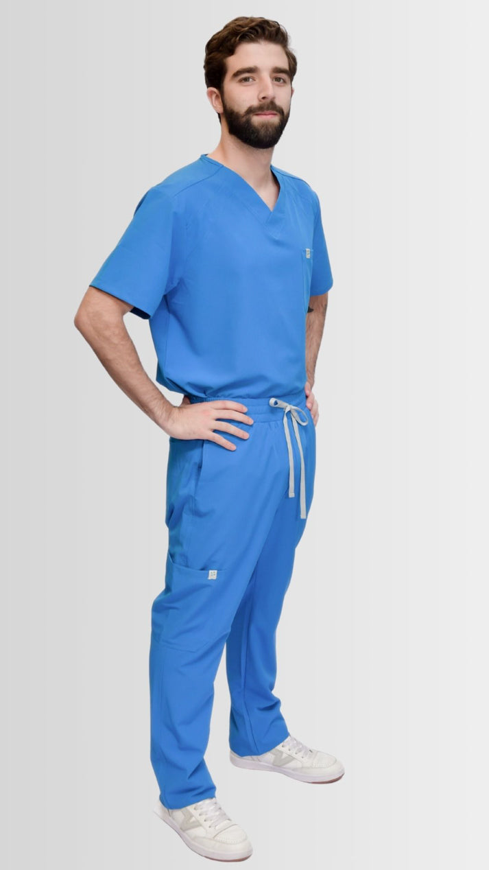 camisa medica uniforme antifluidos pluton azul rey