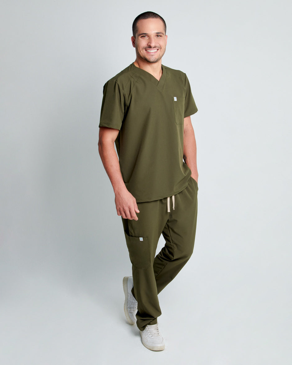 camisa medica uniforme antifluidos pluton verde militar comodo