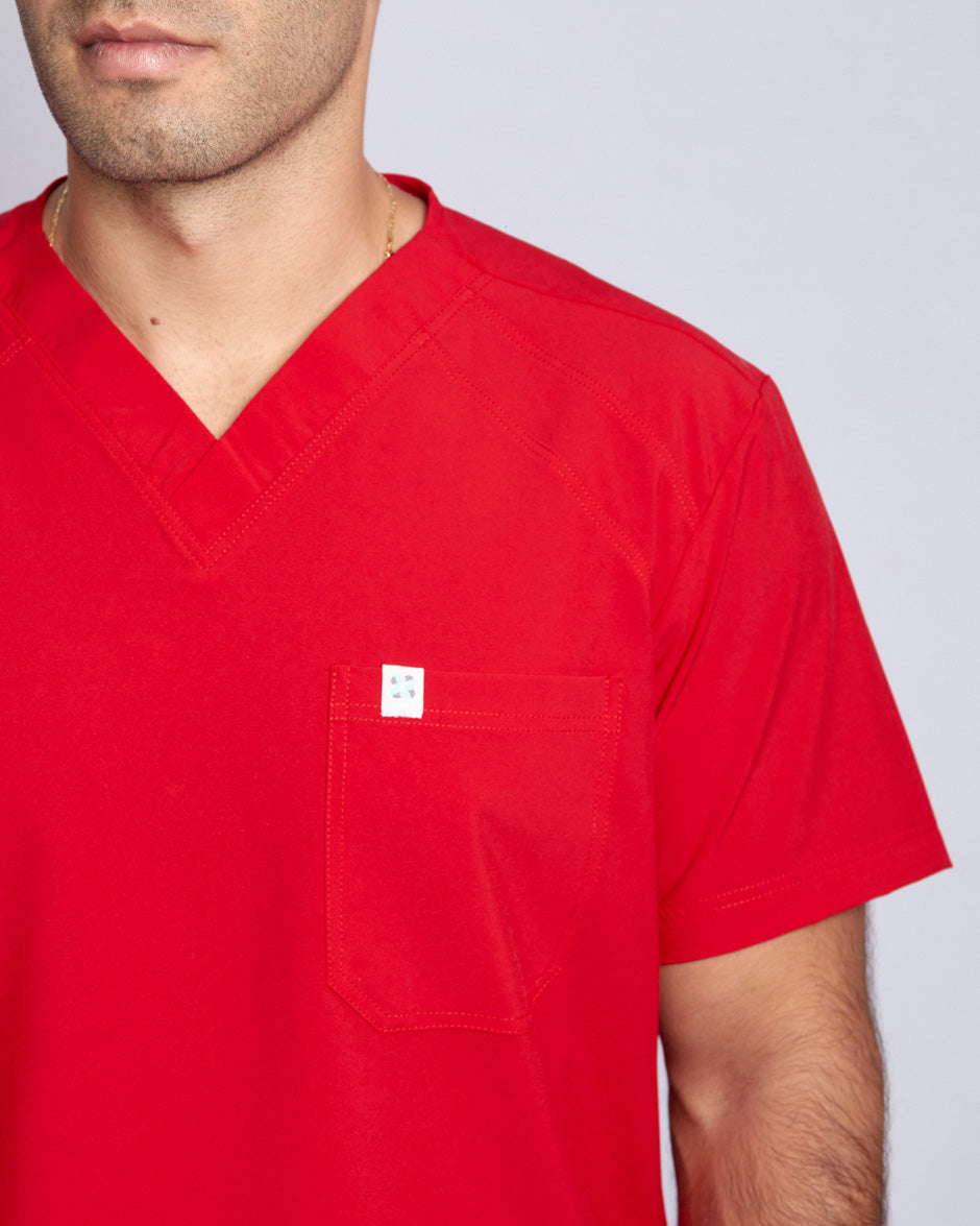 camisa medico uniforme antifluidos pluton rojo doctor