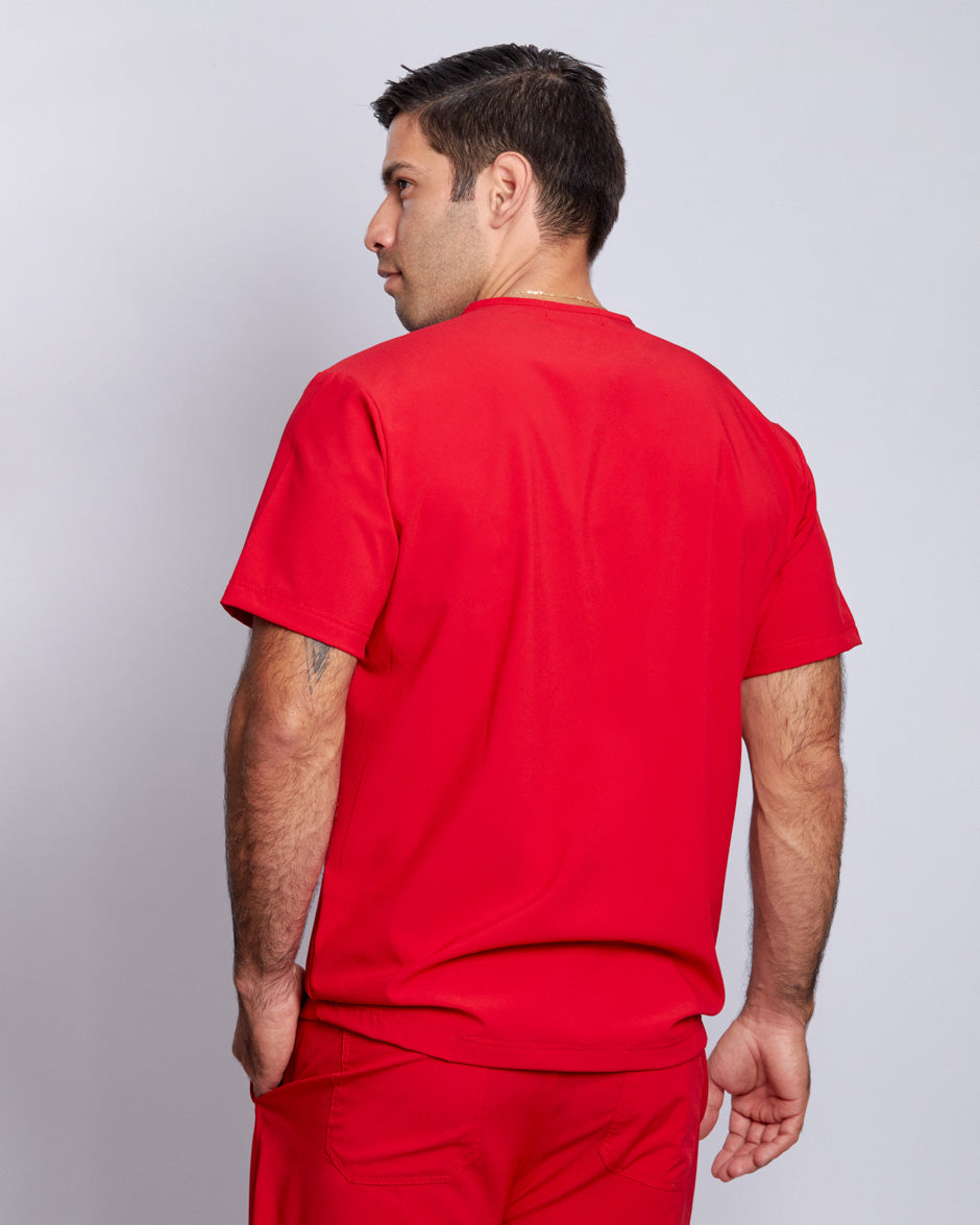 camisa medico uniforme antifluidos pluton rojo