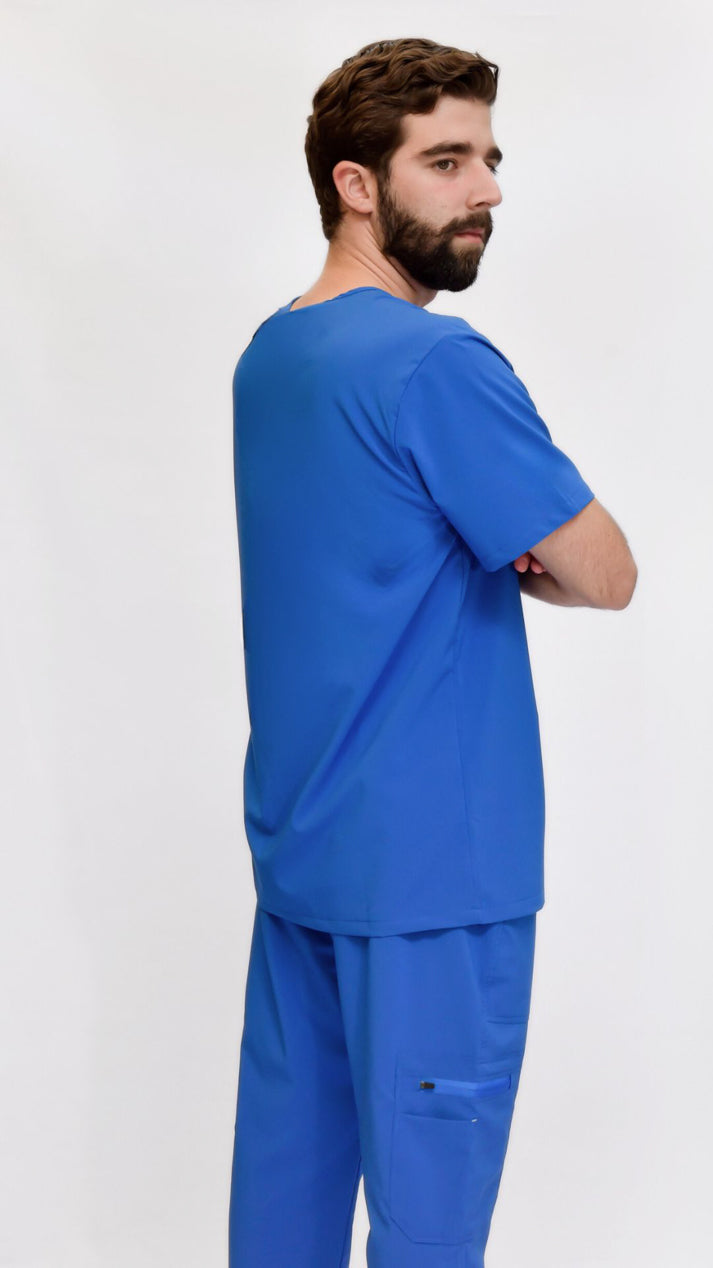 camisa scrub quirurjico mars azul rey para hombre